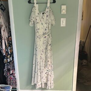 Floral White Wrap Dress size 16